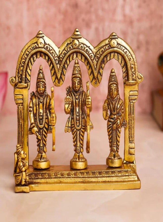 The Advitya Ram Darbar Brass God Idol|Lord Rama Murti with Laxman Sita Hanuman|Festive Decor Diwali Gift Home Decoration Item for Living Room|Pooja Essentials|Diwali Decoration House Warming Gift-5in. - Image 1